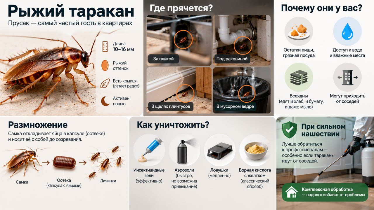 Рыжий таракан как выглядит